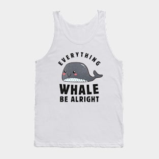 Everything WHALE Be Alright Shirt | Cartoon Whale Tee, Funny Whale T Shirt, Whale Lover T Shirt, Retro Graphic Shirt Unisex Tank Top